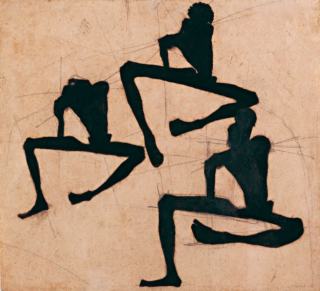 Composition avec trois hommes nus - Egon Schiele