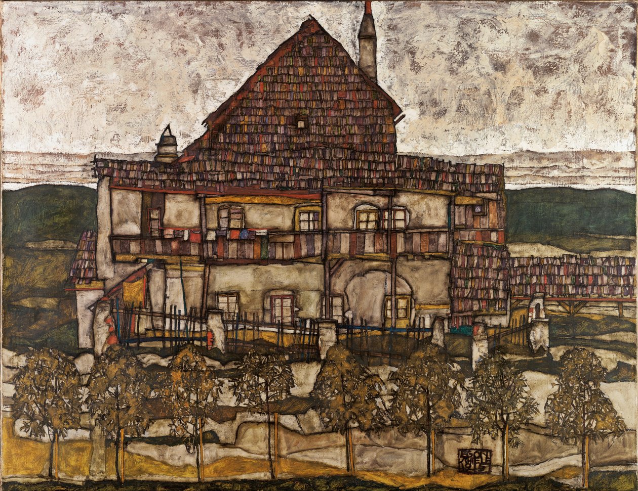 Maison au toit de bardeaux (Vieille maison II) - Egon Schiele