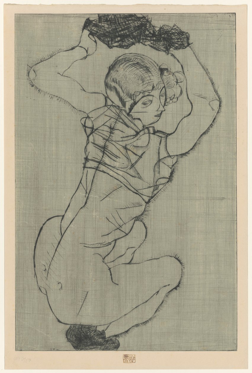 Accroupis - Egon Schiele