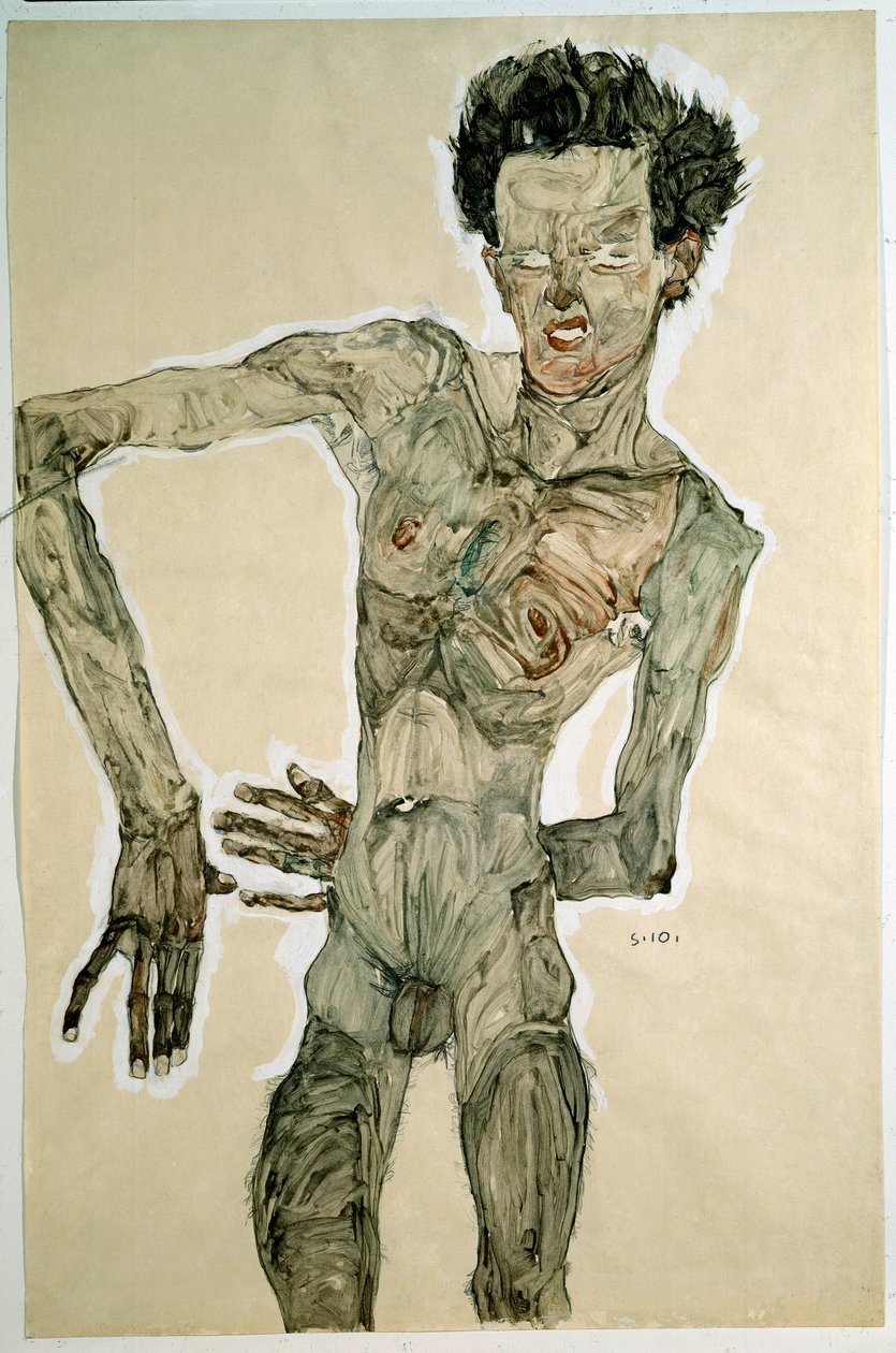 Nu masculin (autoportrait) - Egon Schiele