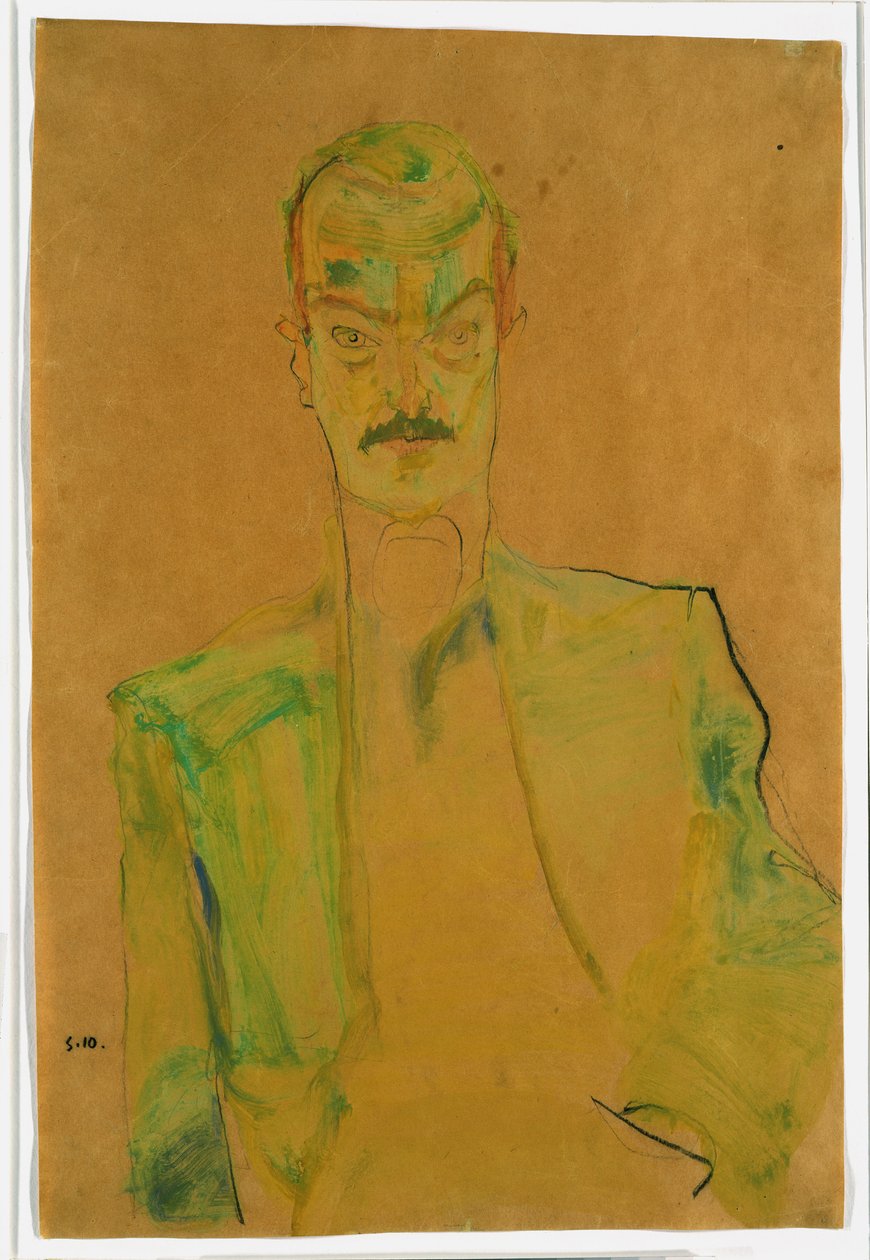 Nu sur tissu coloré, 1911 - Egon Schiele