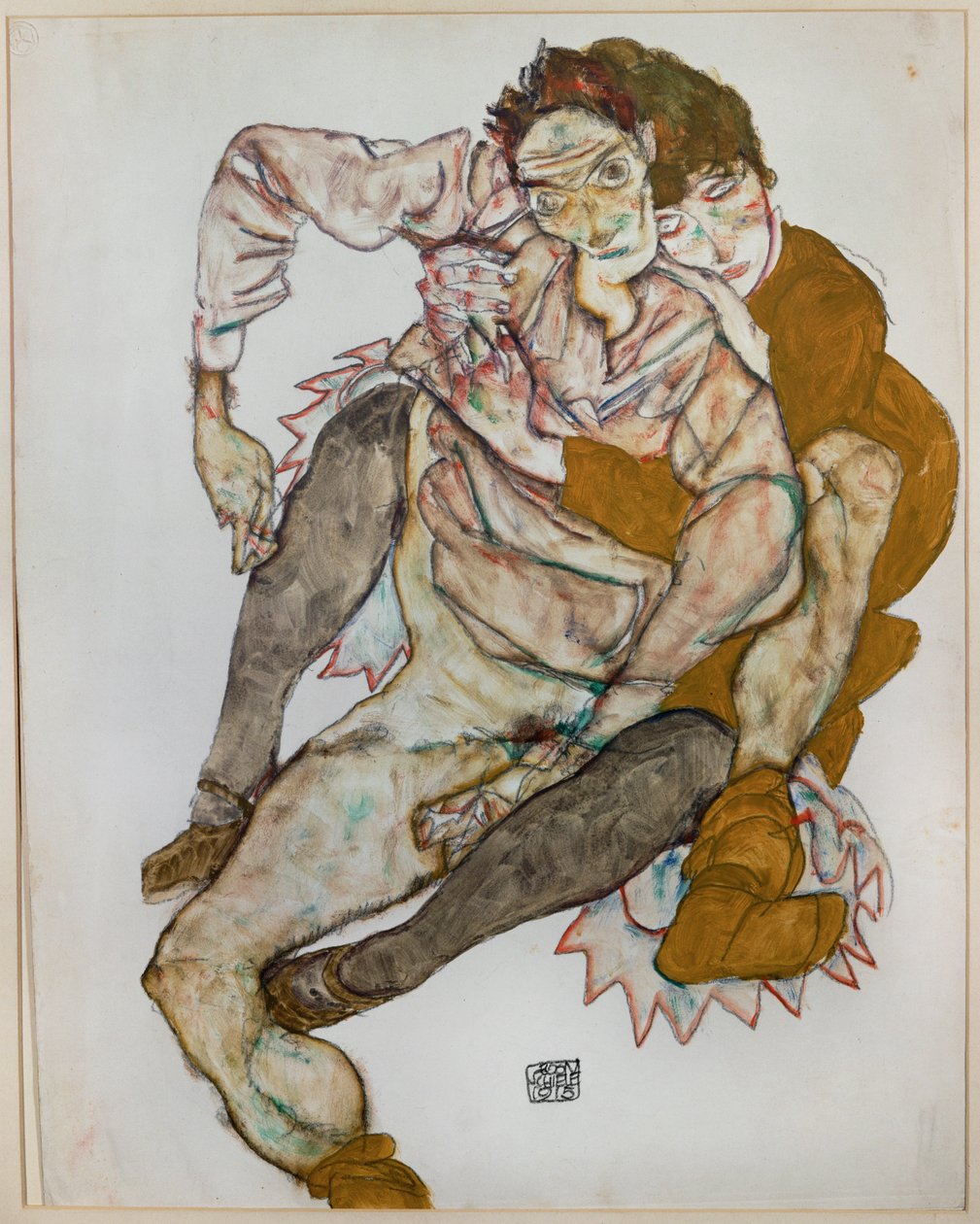 Couple assis - Egon Schiele