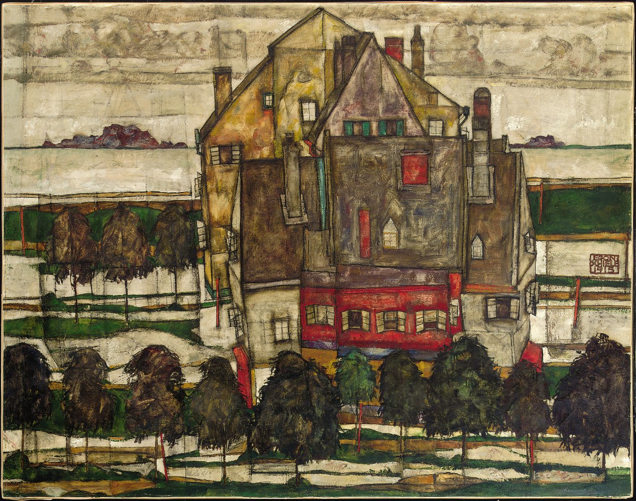 Maisons individuelles (Maisons avec montagne) - Egon Schiele