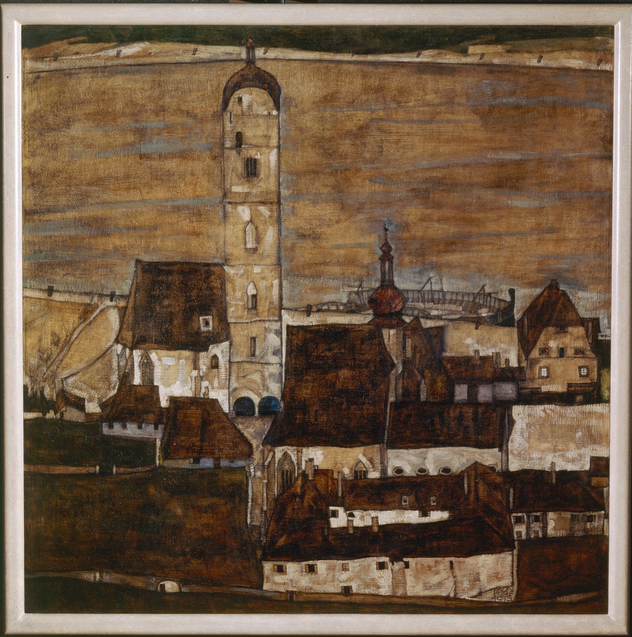 Stadt Stein II (peinture sur toile) - Egon Schiele