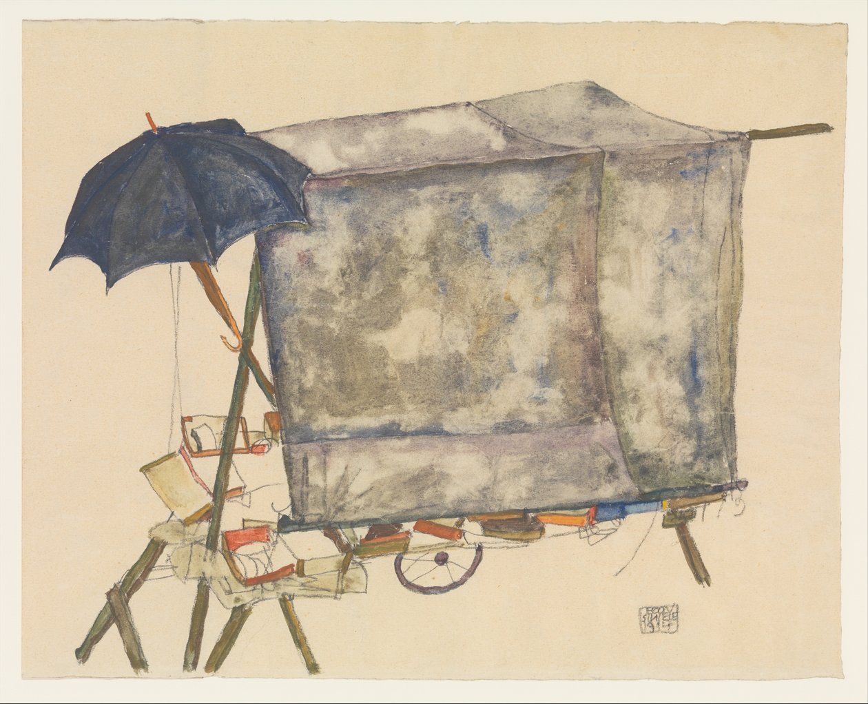 Charrette de rue - Egon Schiele