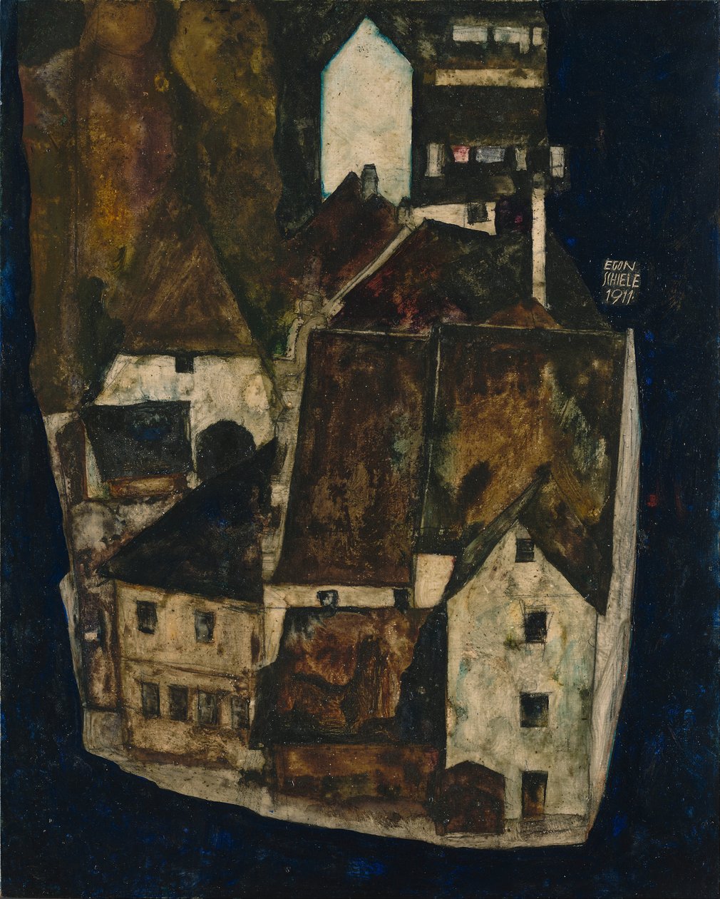 « Ville morte » III (« Ville sur le fleuve bleu III ») - Egon Schiele