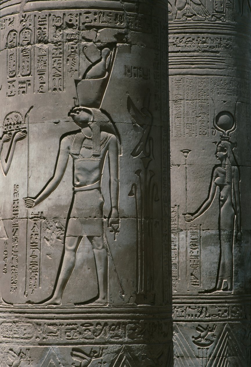 Détail de la colonnade, Temple Double Romain et Ptolémaïque de Sobek et Haroeris sur le Nil - Egyptian