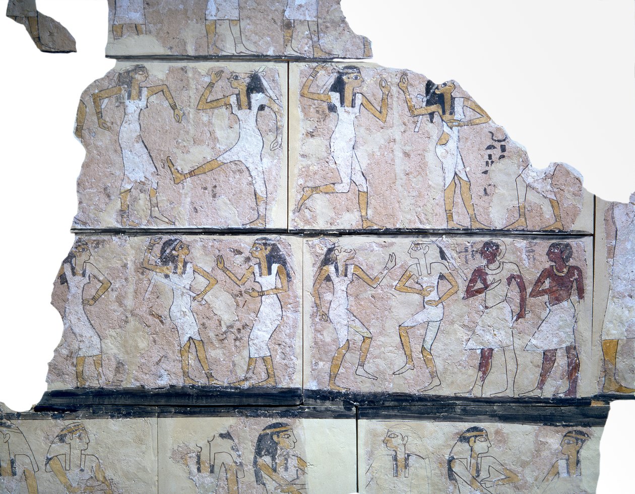 Fragment de peinture murale représentant des danseuses - Egyptian
