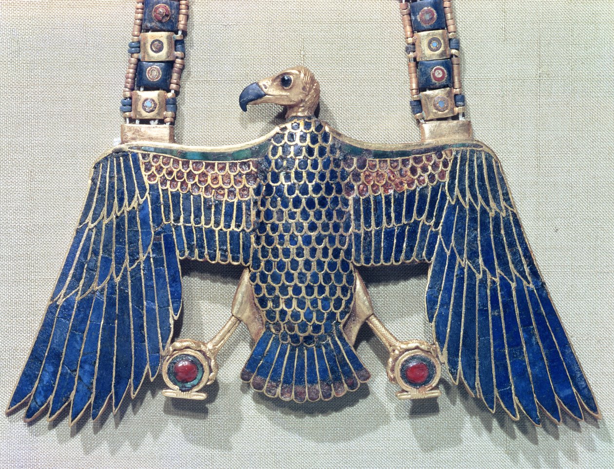 Collier avec pendentif vautour, de la tombe de Toutankhamon - Egyptian 18th Dynasty