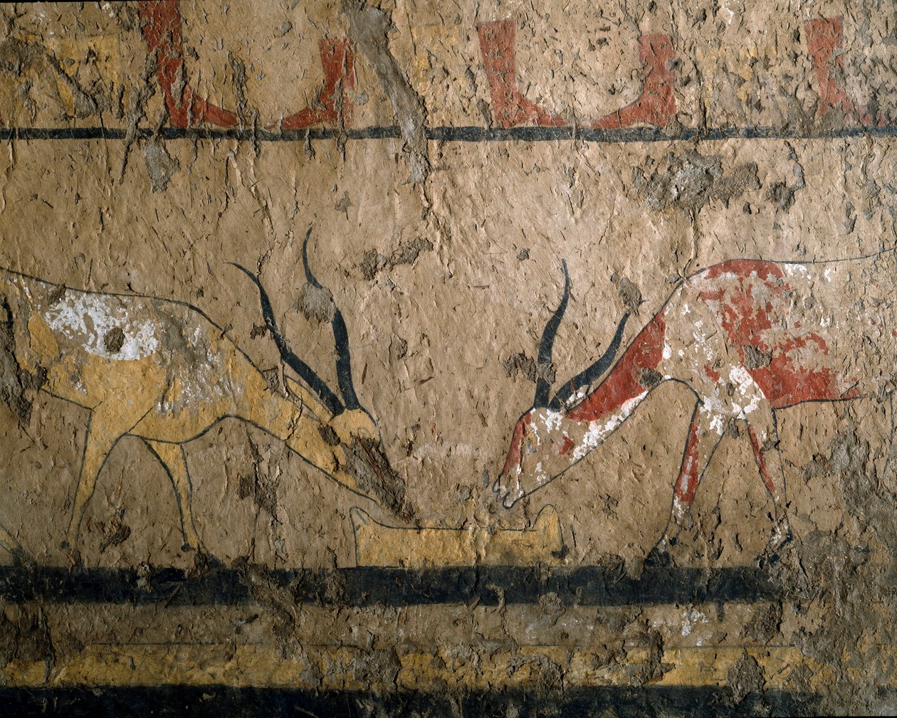 Antiquité égyptienne : élevage de bétail. Fresque de la tombe de la reine Neferou III. 12e dynastie. 2200-2000 av. J.-C. De El Ghebelen. Turin, musée égyptien - Egyptian 12th Dynasty