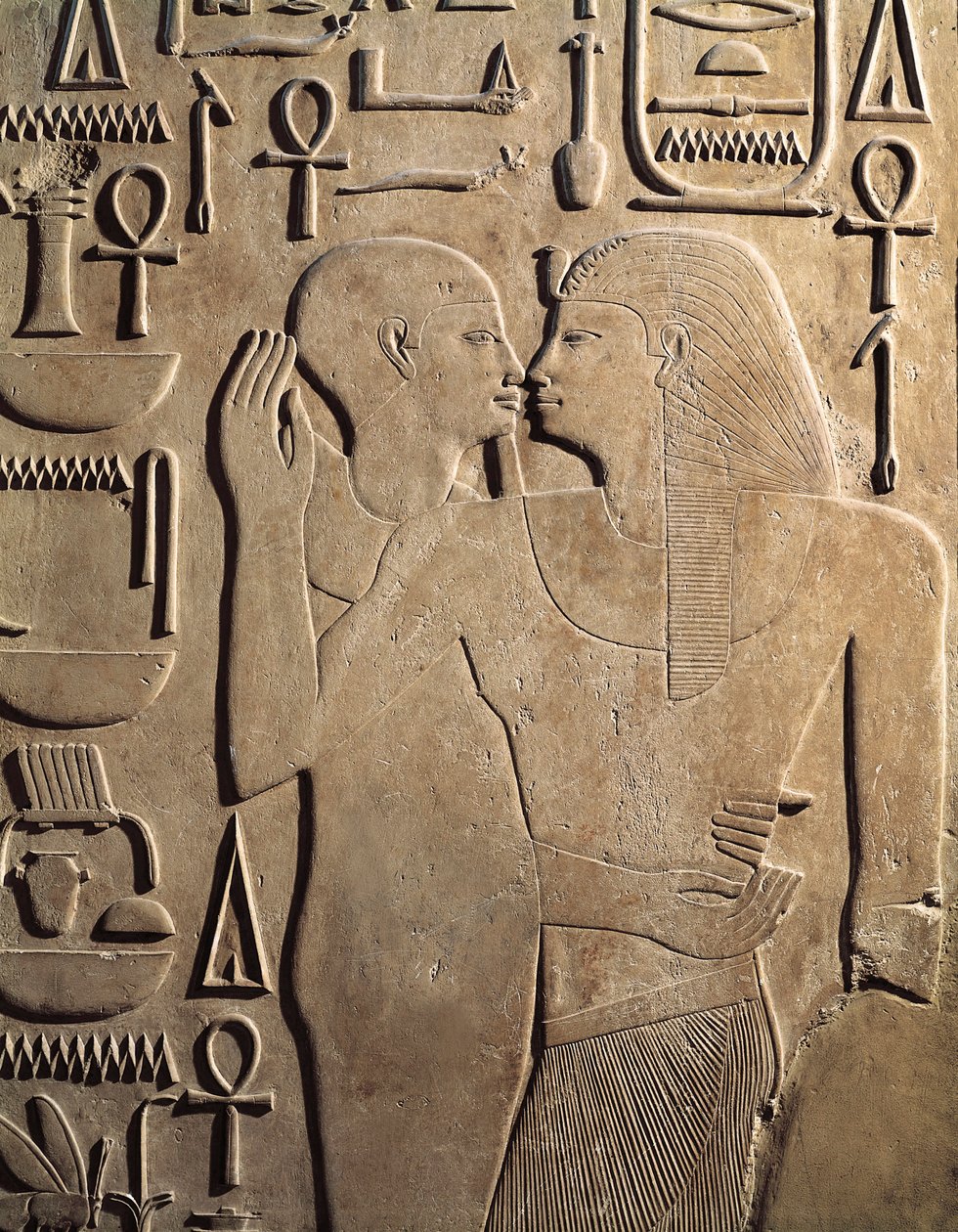 Roi Sésostris I avec le dieu Ptah de Karnak, tombeau de Sésostris I, Moyen Empire, Dynastie XII - Egyptian 12th Dynasty