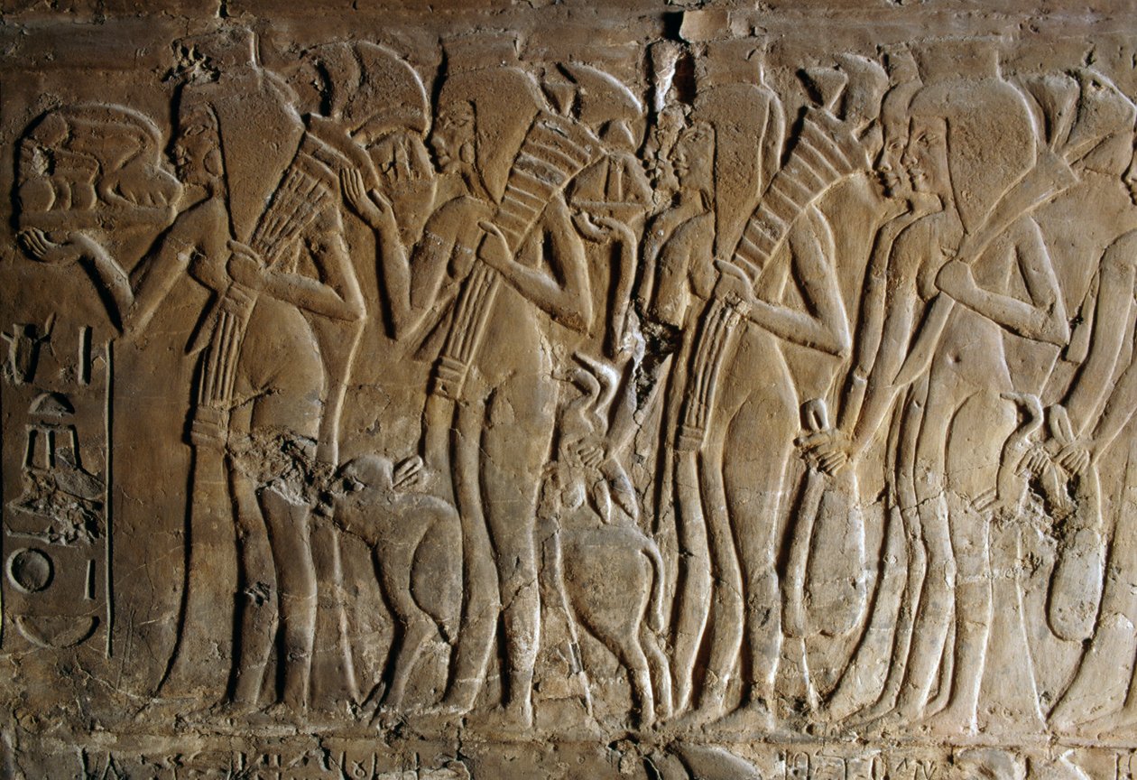 Bas-relief de la tombe de Maia, nourrice de Toutankhamon, Saqqarah, Égypte, civilisation égyptienne, Nouvel Empire, XVIIIe dynastie (détail) - Egyptian 18th Dynasty
