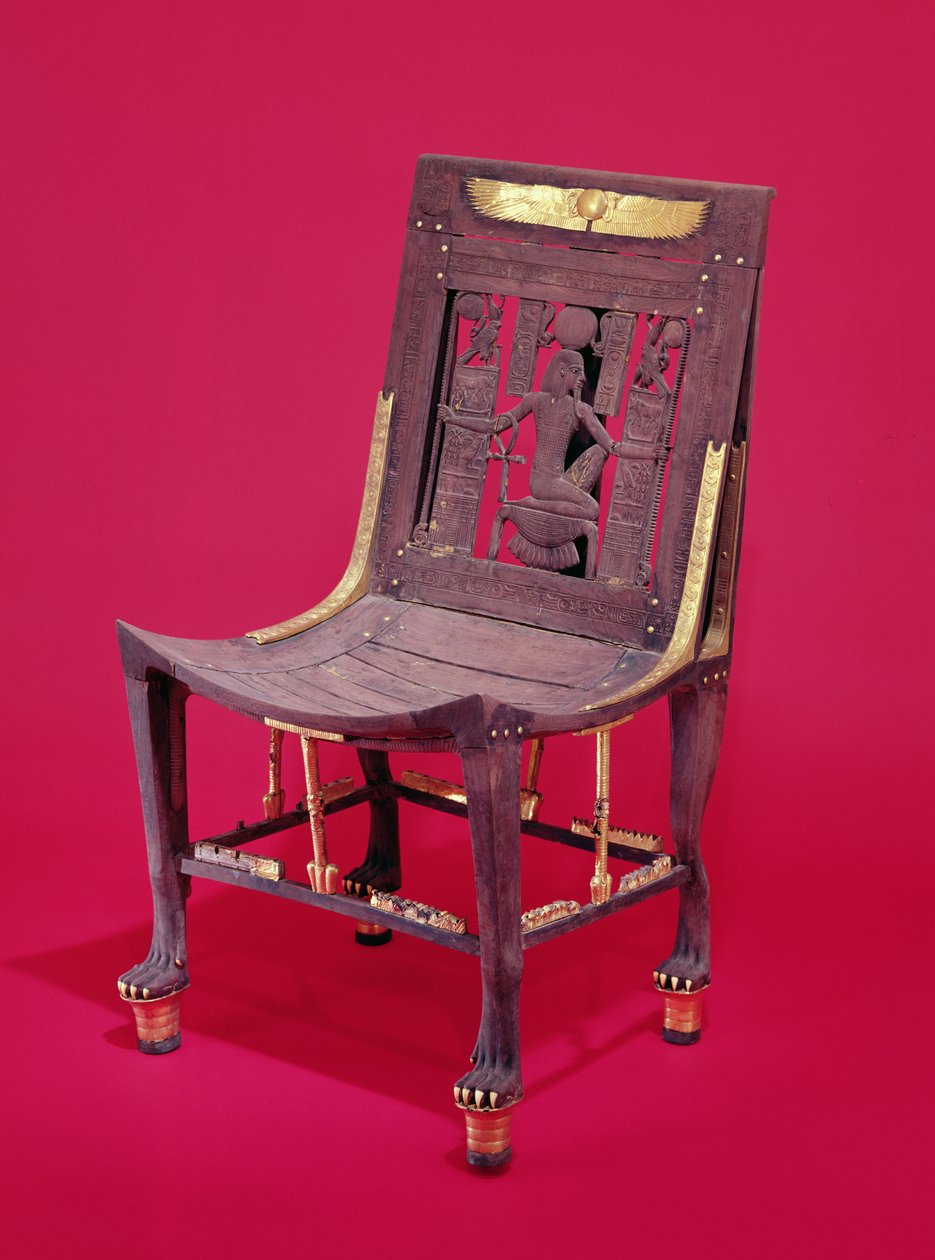 Chaise, de la tombe de Toutankhamon (c.1370-1352 av. J.-C.) représentant l