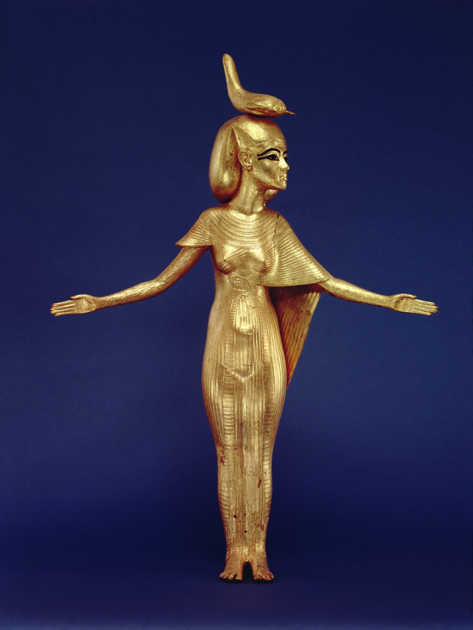 Détail de la déesse Selket du sanctuaire canope, de la tombe de Toutankhamon (vers 1370-1352 av. J.-C.) Nouveau Royaume - Egyptian 18th Dynasty