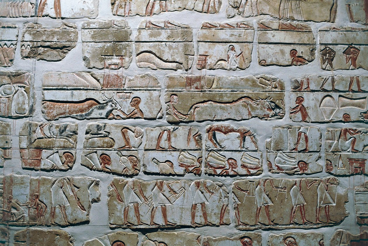 Égypte, Thèbes, Louxor, Temples de Karnak, mur de Talatat du temple d
