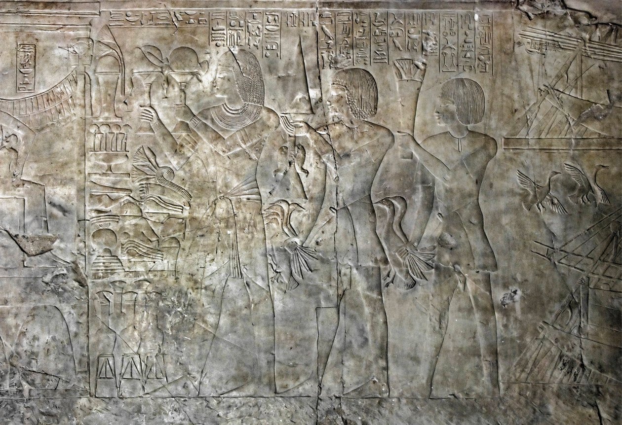 Antiquité égyptienne : scènes de la tombe de Kha em Het (Khaemhat) inspecteur des greniers et scribe à la cour d