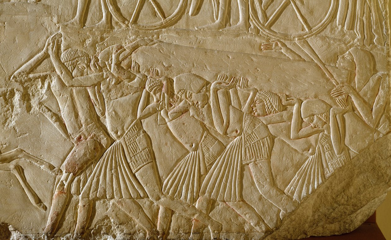Antiquité égyptienne: esclaves portant un obélisque - Egyptian 18th Dynasty