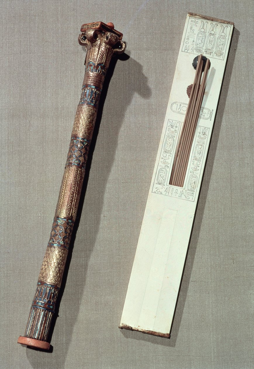 Palette de scribe et étui pour roseaux d