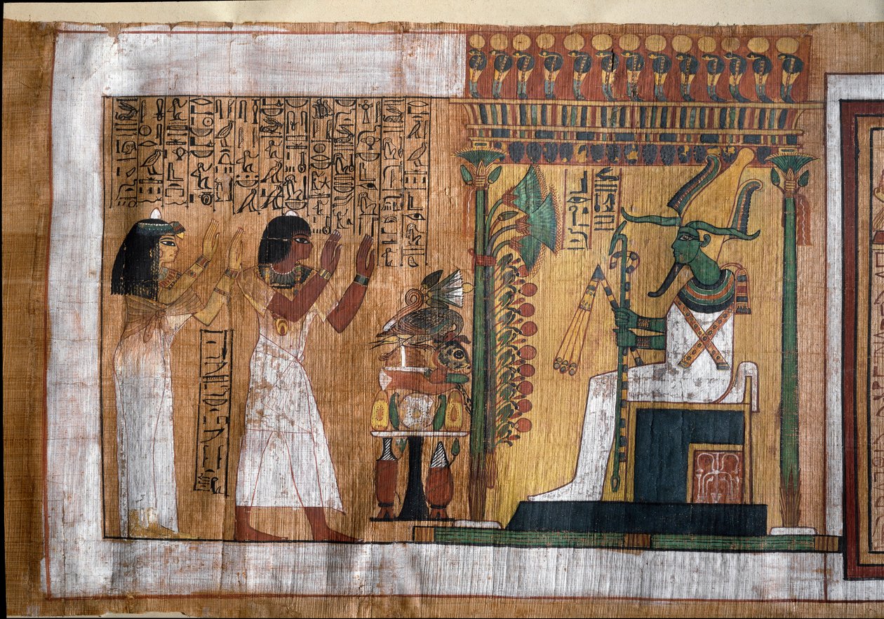 Le défunt Kha et son épouse Merit vénèrent Osiris, seigneur de l