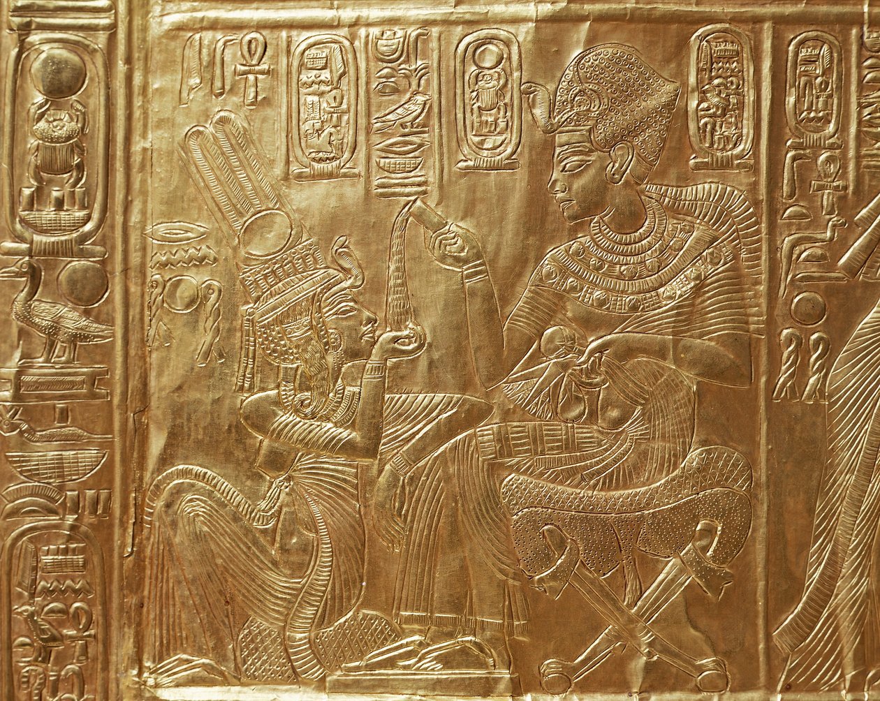 Toutankhamon et sa femme, détail du coffret rituel - Egyptian 18th Dynasty