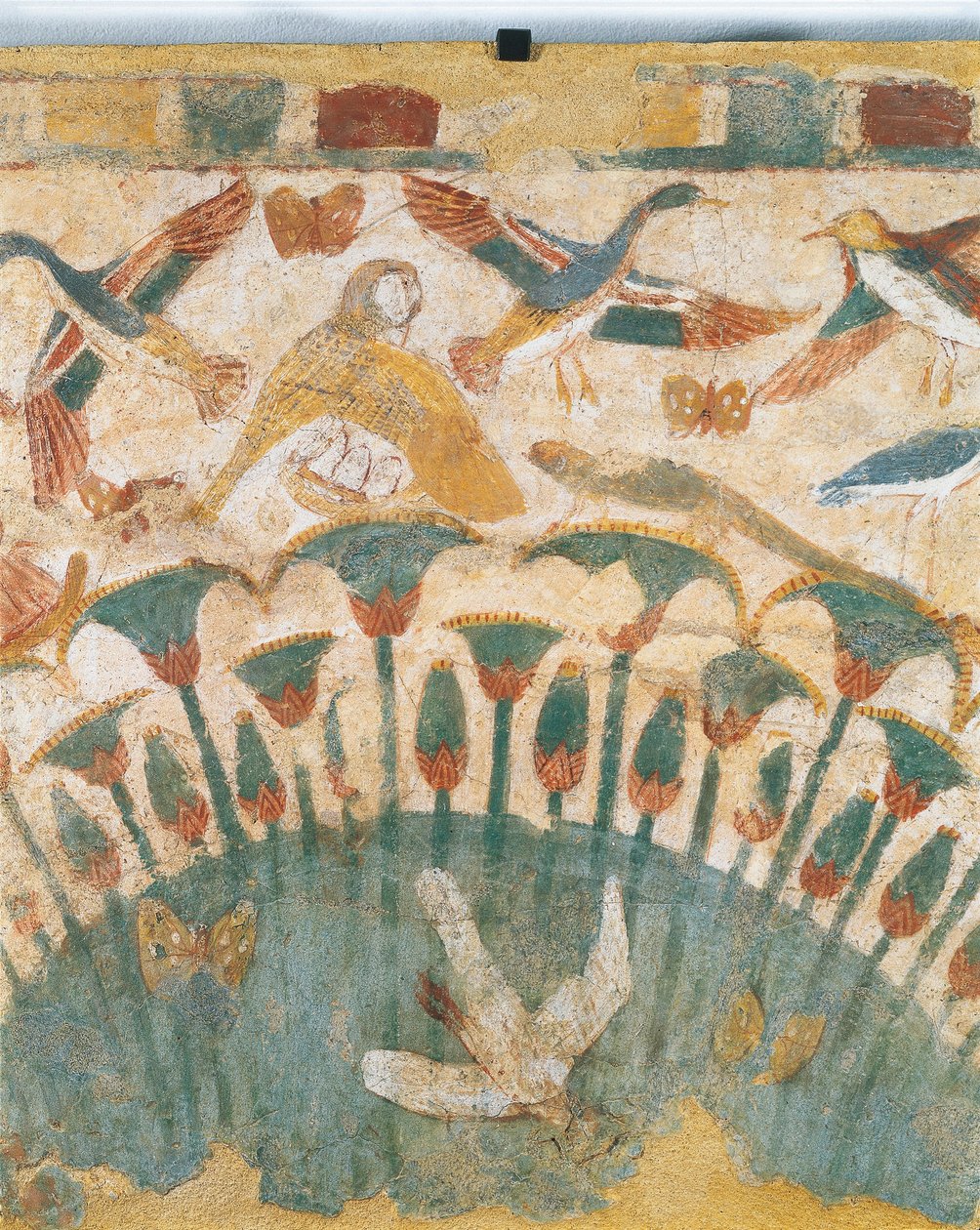 Peinture murale représentant la flore et la faune des marais le long du Nil, de la tombe de Neferhetep (détail) - Egyptian 18th Dynasty