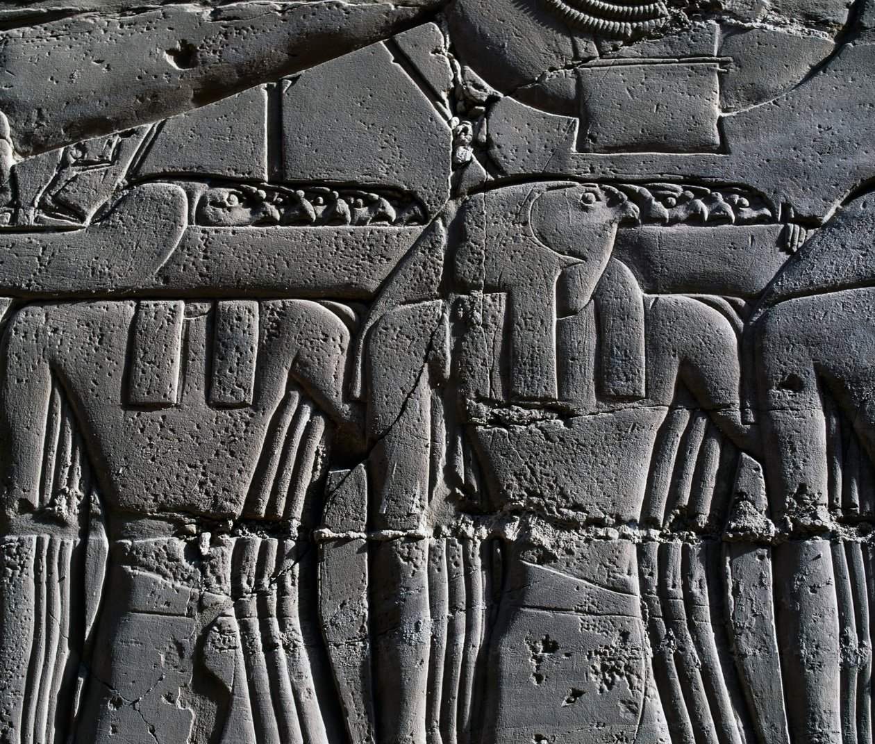 Prêtre portant un masque de faucon, détail d