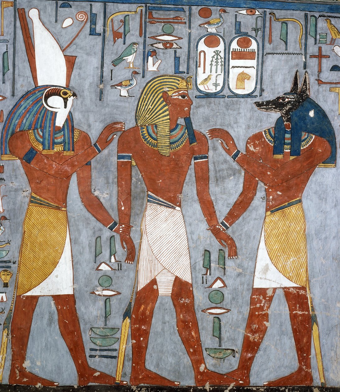 Ramsès I entre Horus et Anubis - Egyptian 19th Dynasty