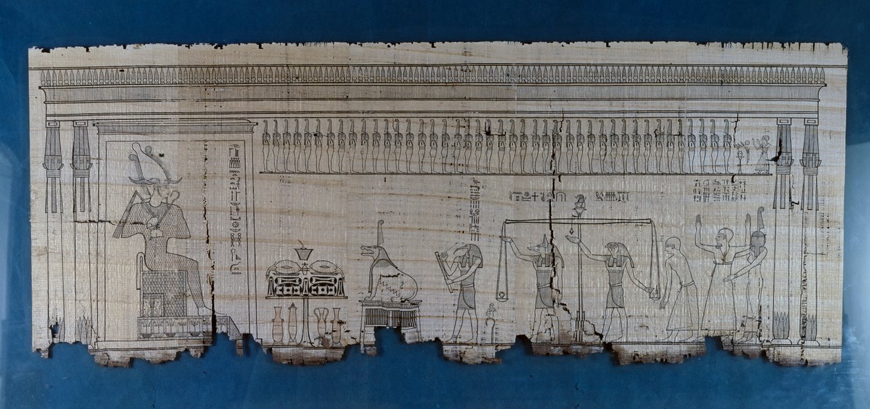 Papyrus représentant une scène satirique, vers 1100 av. J.-C., datant du règne de Ramsès IX, civilisation égyptienne, Nouvel Empire, XXe dynastie - Egyptian 20th Dynasty