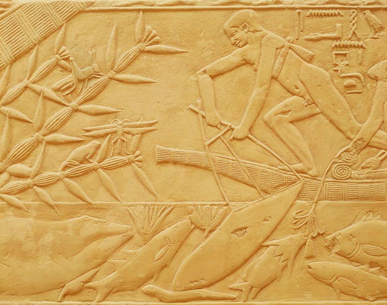 Scène de pêche, du mastaba de Kagemni, Ancien Empire (calcaire) - Egyptian 6th Dynasty
