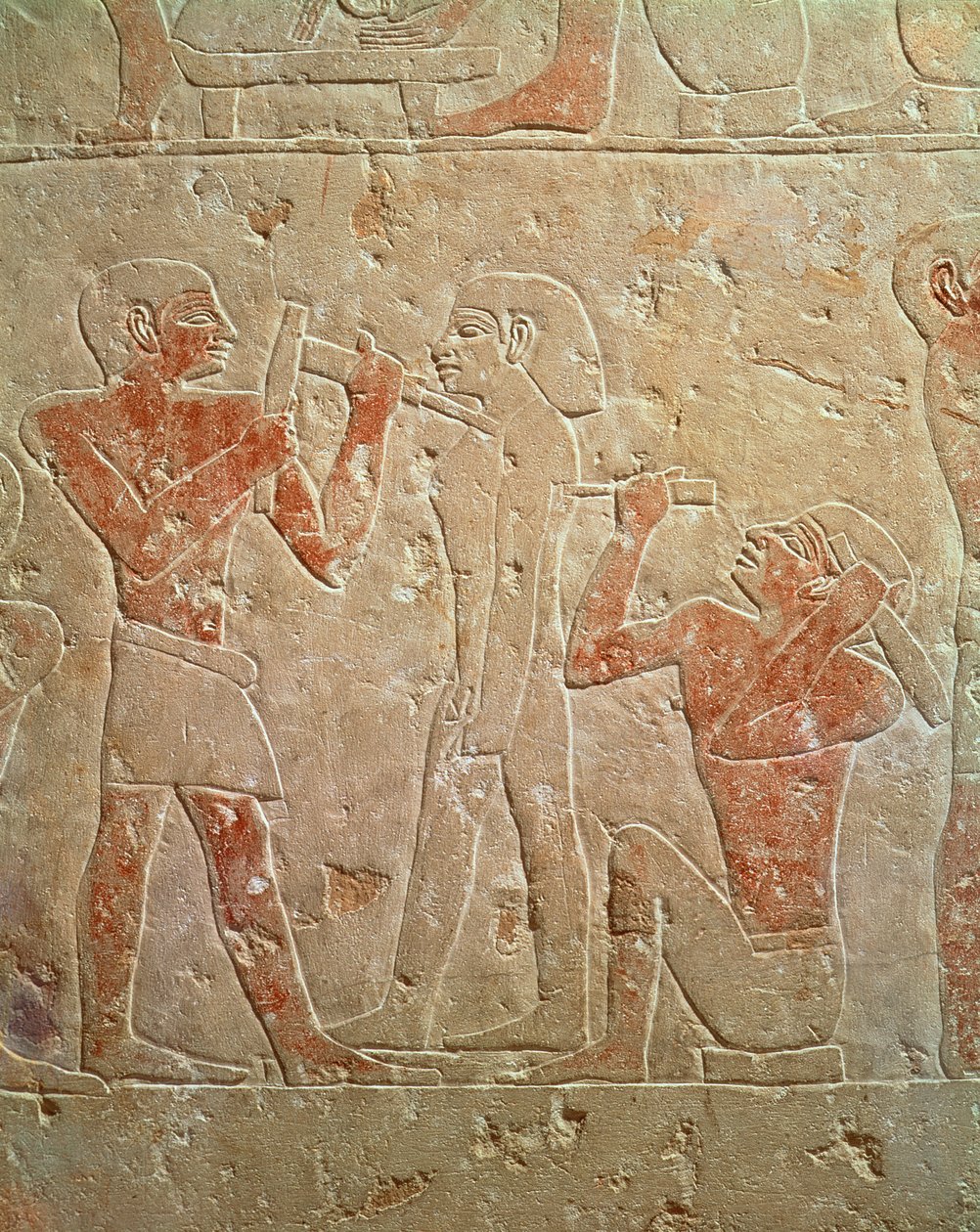 Relief représentant deux sculpteurs taillant une statue, du mastaba de Kaemrehu, Saqqarah, Ancien Empire, vers 2325 av. J.-C. - Egyptian 6th Dynasty