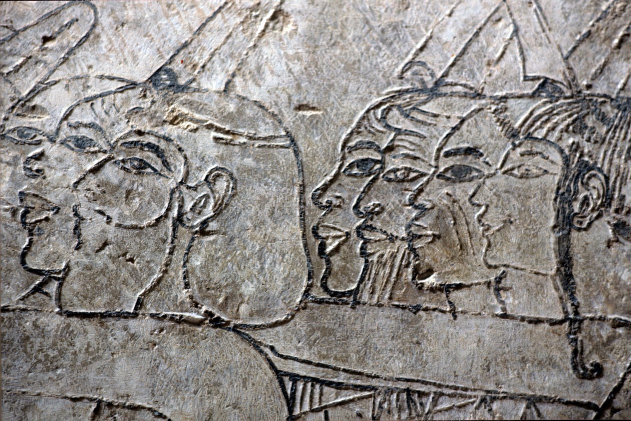 Égypte ancienne, peinture murale, captifs asiatiques, style amarnien, tombe de Ramose, vallée des nobles, Thèbes - Egyptian Egyptian