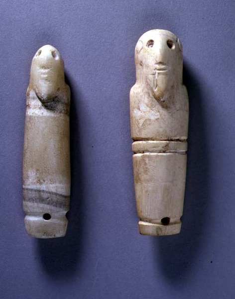 Étiquettes avec têtes masculines barbu (ivoire) - Egyptian Egyptian