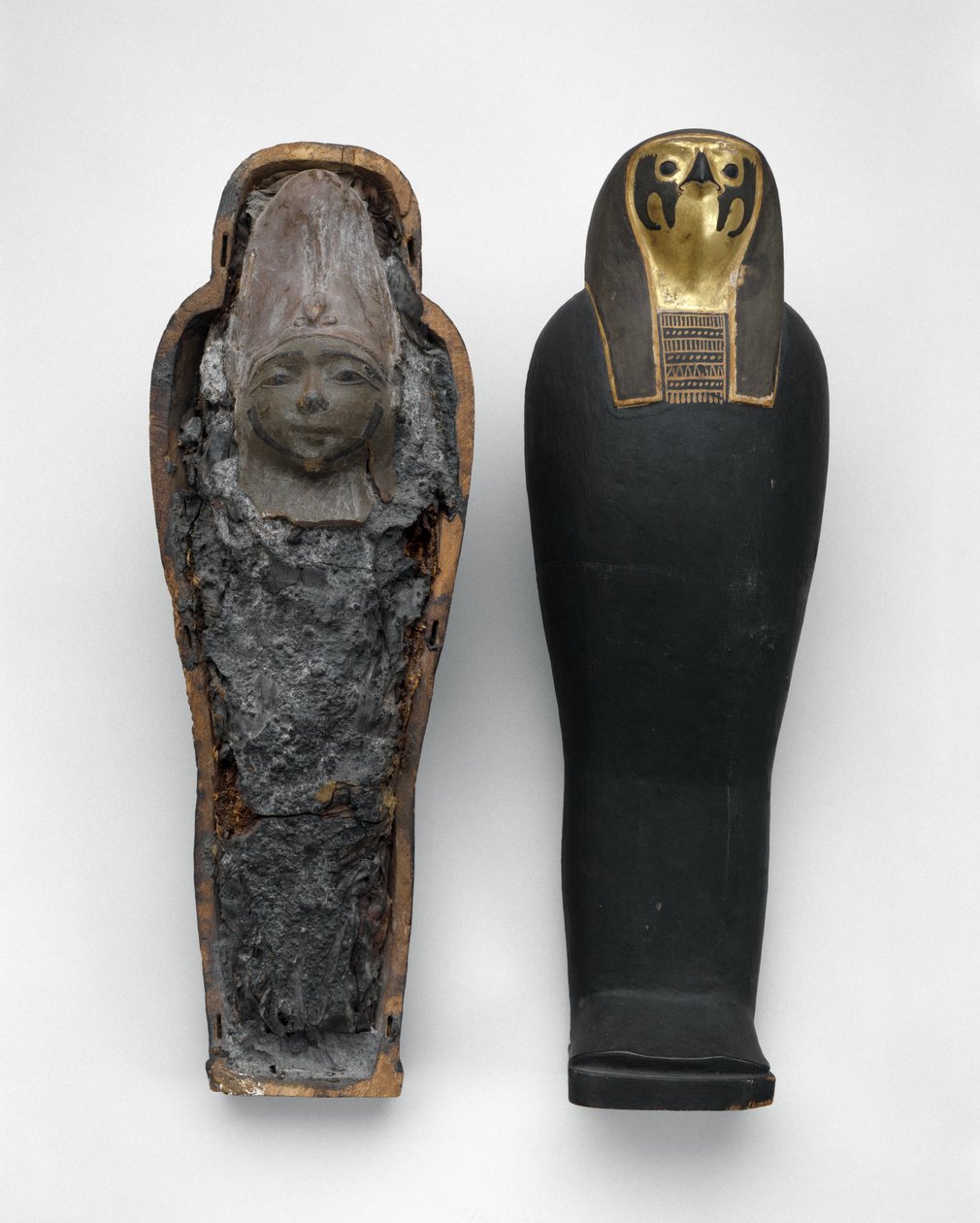 Cercueil en forme de faucon avec momie de grain, 332-30 avant J.-C. - Egyptian Ptolemaic Period