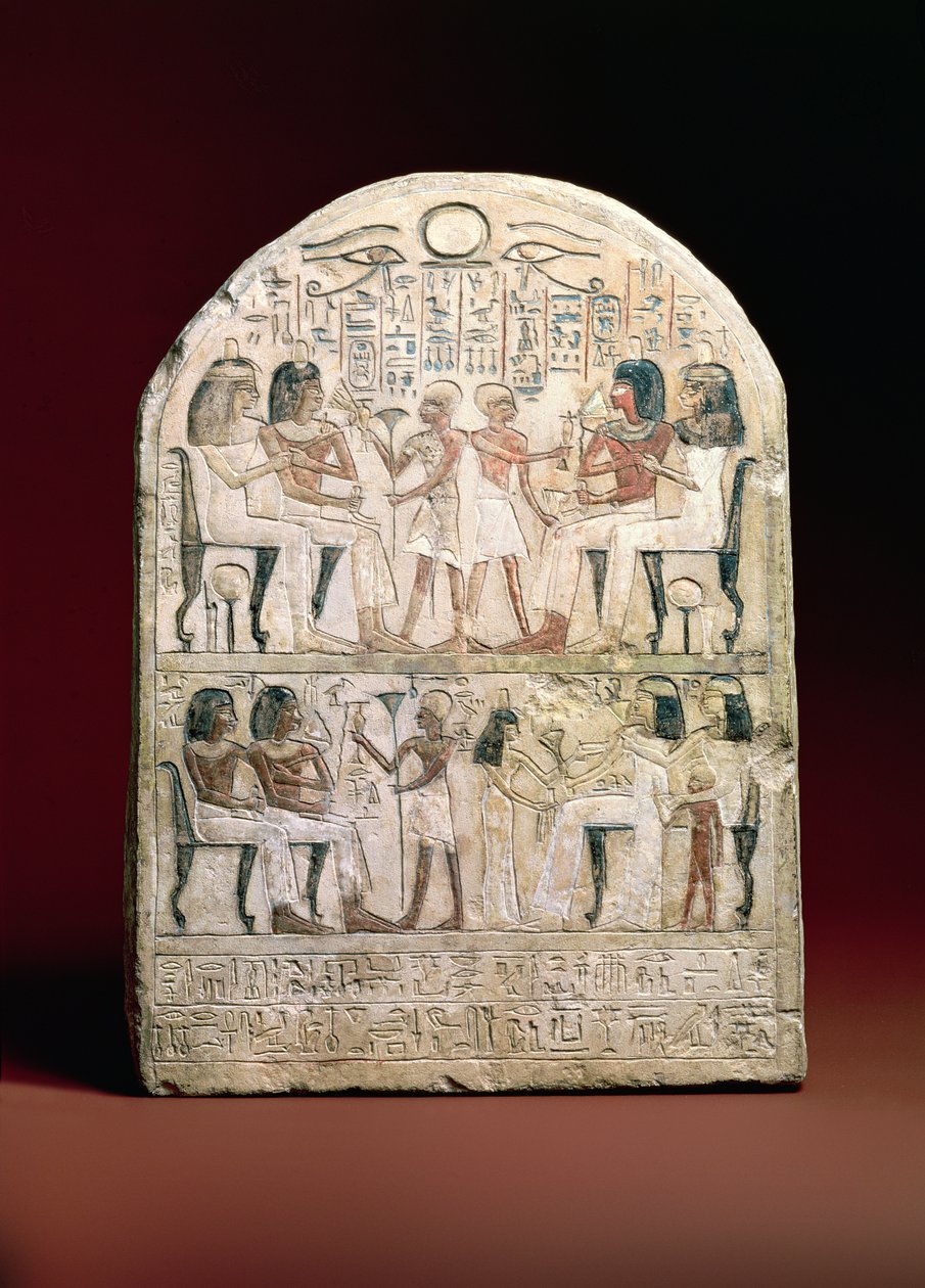 Stèle funéraire, 156 av. J.-C. (calcaire peint) - Egyptian Ptolemaic Period