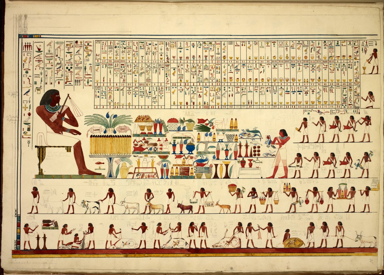 Hiéroglyphes égyptiens, de Vues, etc., de Sheikh-Hassan à Beni-Hassan, Atlas Folio - Egyptian School