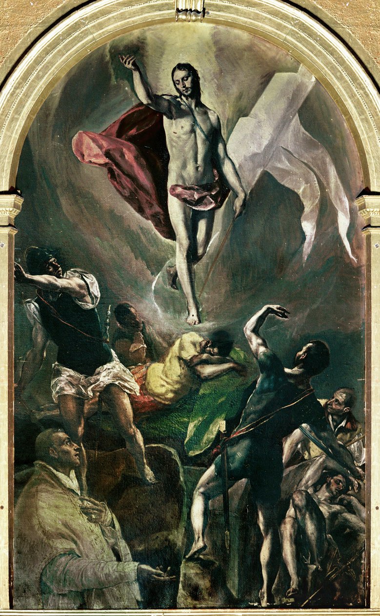 Résurrection (peinture sur toile) - El (1541-1614) Greco