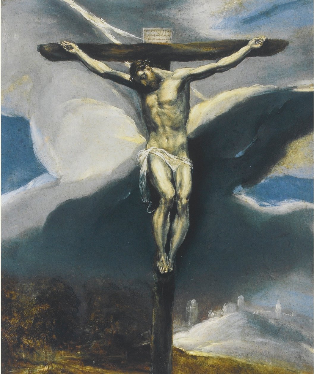Le Christ en croix dans un paysage - El Greco