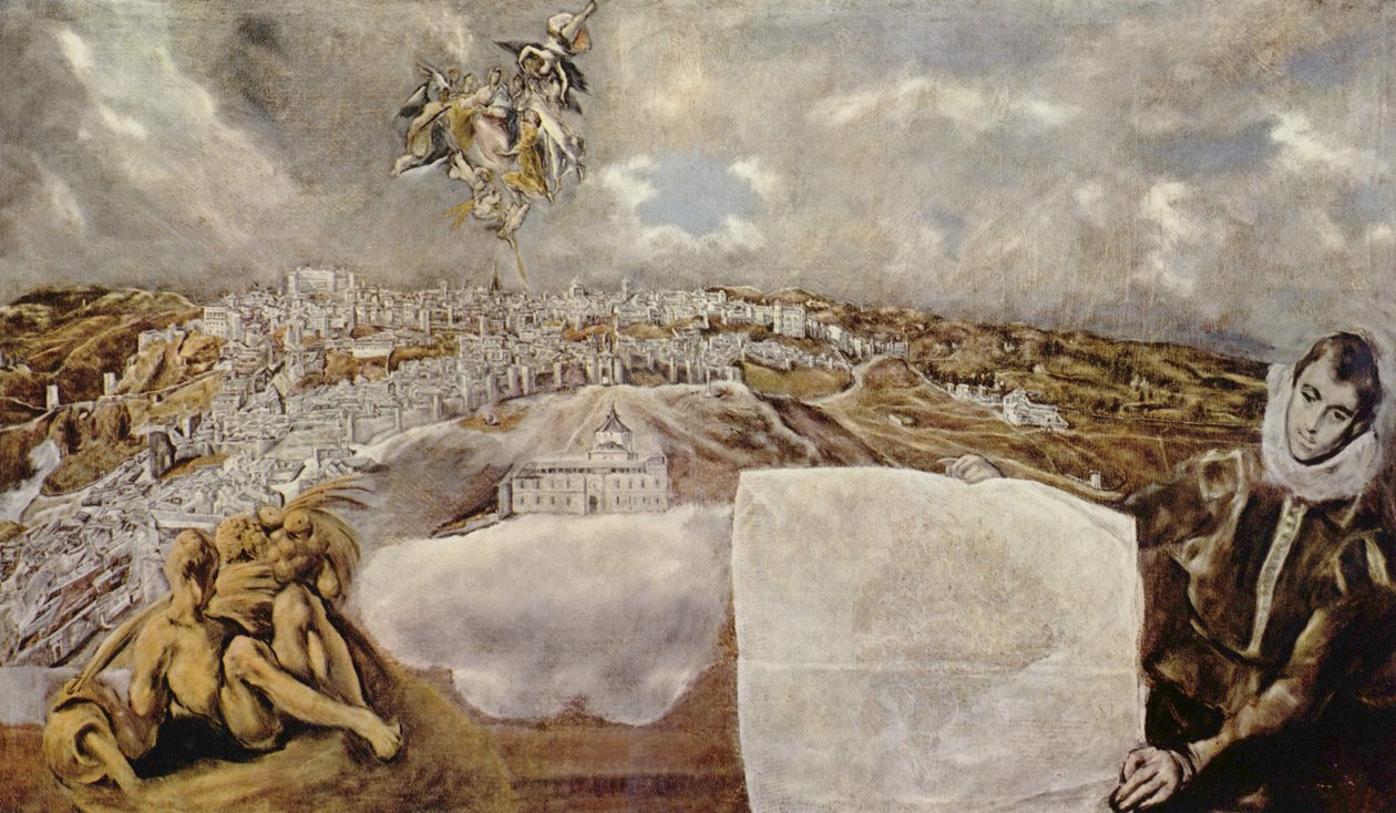 Espagnol :  Vista y plano de Toledo Vue et plan de Tolède - El Greco