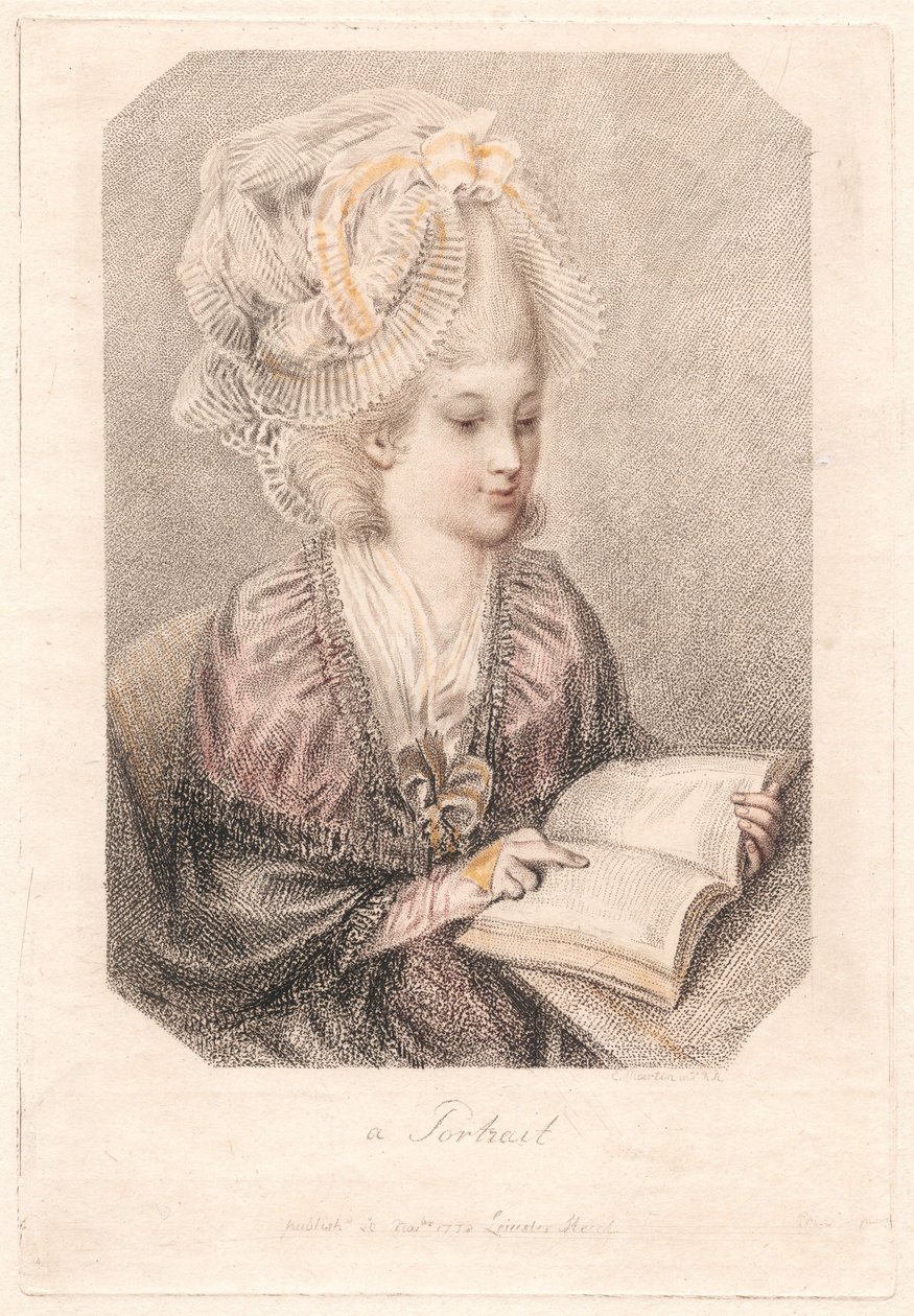 Un portrait (Jeune femme lisant un livre) - Elias Martin
