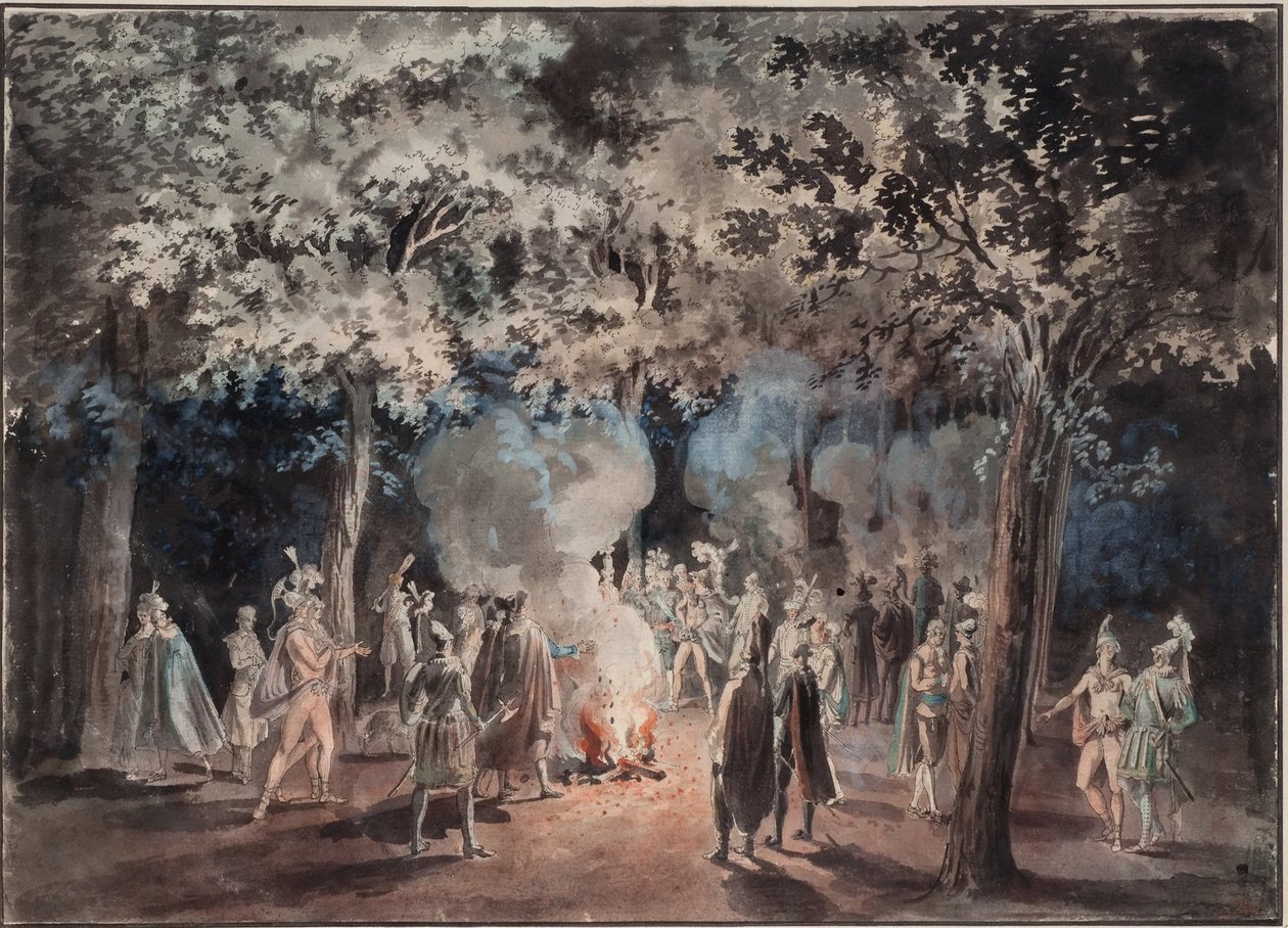 Promenade près des feux dans le parc de Drottningholm, 1785 - Elias Martin