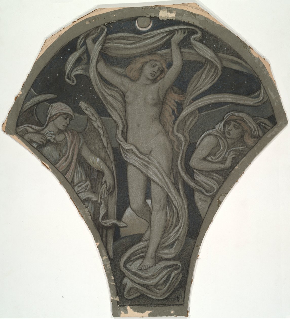 Carton pour Luna, des soixante études pour le plafond de Huntington (1926.80) - Elihu Vedder