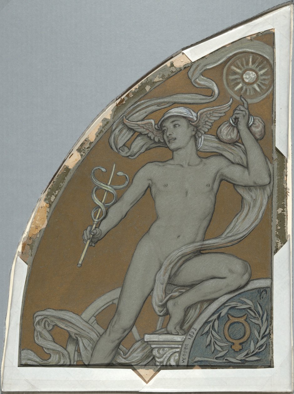 Cartoon pour Mercure, de soixante études pour le plafond de Huntington (1926.80) - Elihu Vedder