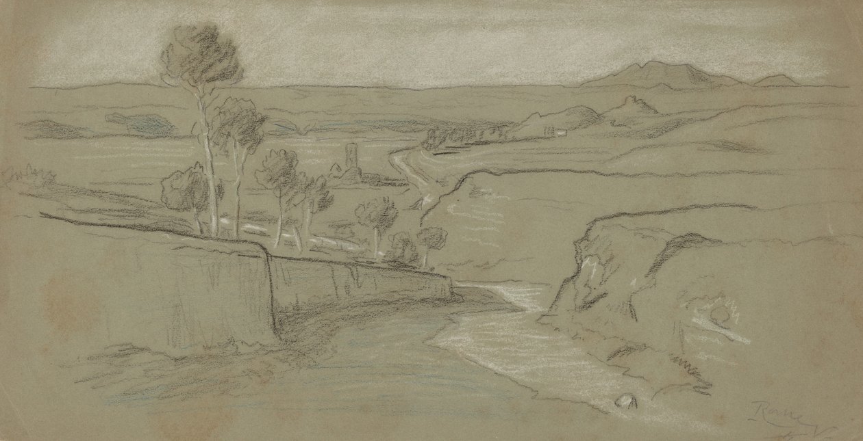 Paysage romain, c. 1900 - Elihu Vedder