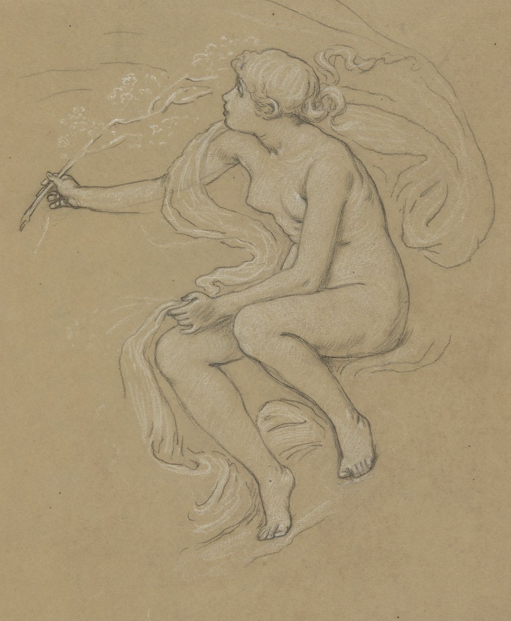 Étude pour la figure du Printemps - Elihu Vedder