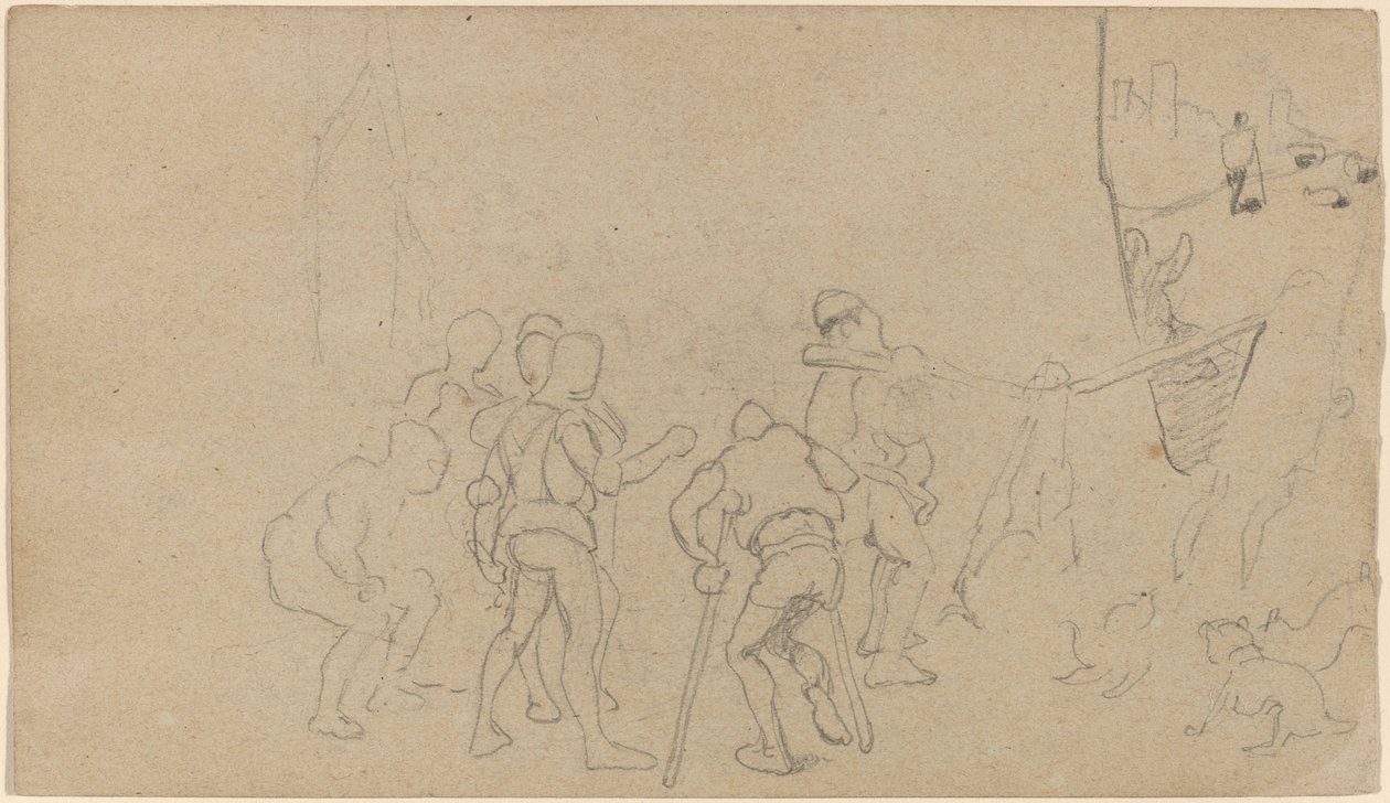 Scène de village - Elihu Vedder
