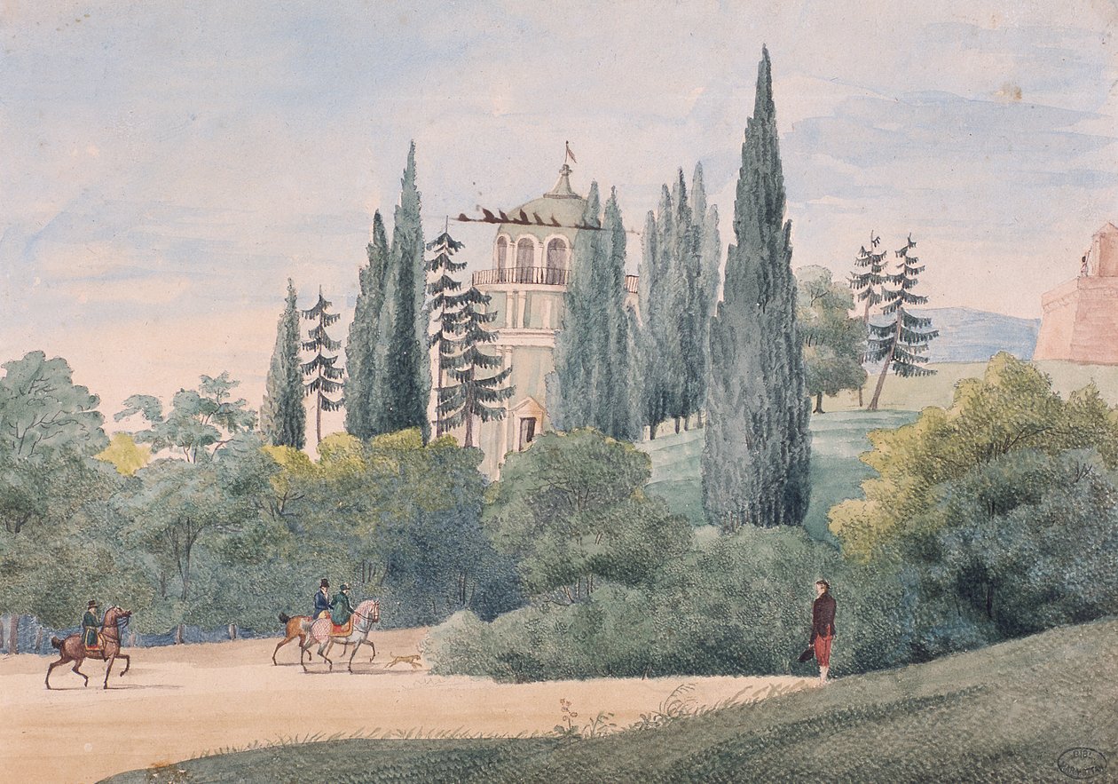 Cavaliers dans un paysage italien - Elisa Bonaparte