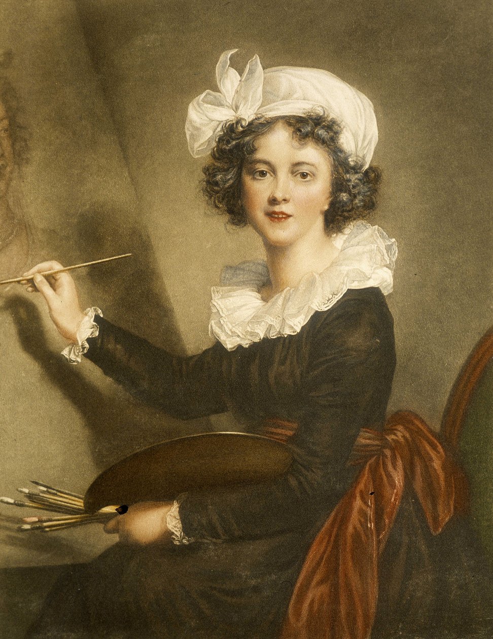 Gravure reproduisant Marie Élisabeth Louise Vigée Le Brun (ou Vigée-Lebrun ou Vigée Lebrun) - Elisabeth Louise (after) Vigee-Lebrun