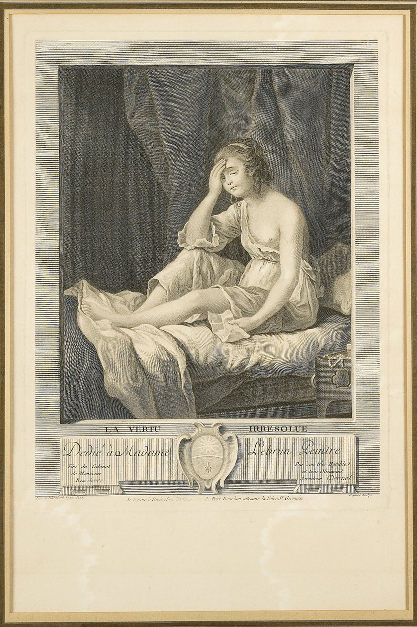 La Vertu Irrésolue, gravée par Louis Dennel - Elisabeth Louise (after) Vigee-Lebrun