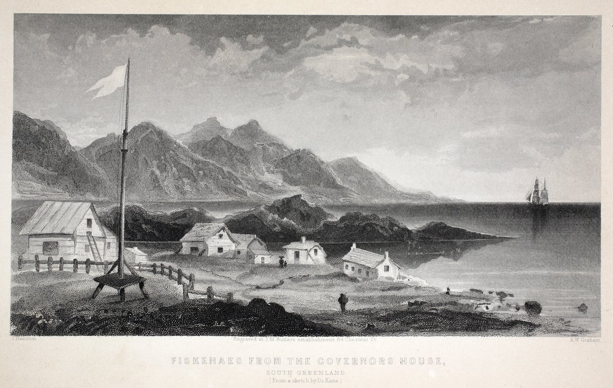 Fiskenaes depuis la maison du gouverneur, illustration de 