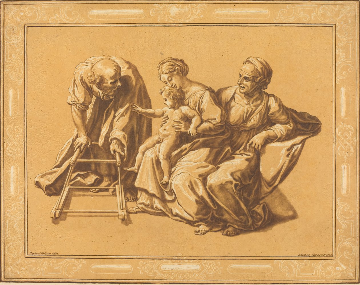 La Sainte Famille - Elisha Kirkall, after Giulio Romano